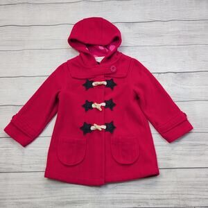 2/3 Next Red Hooded Toggle Peacoat